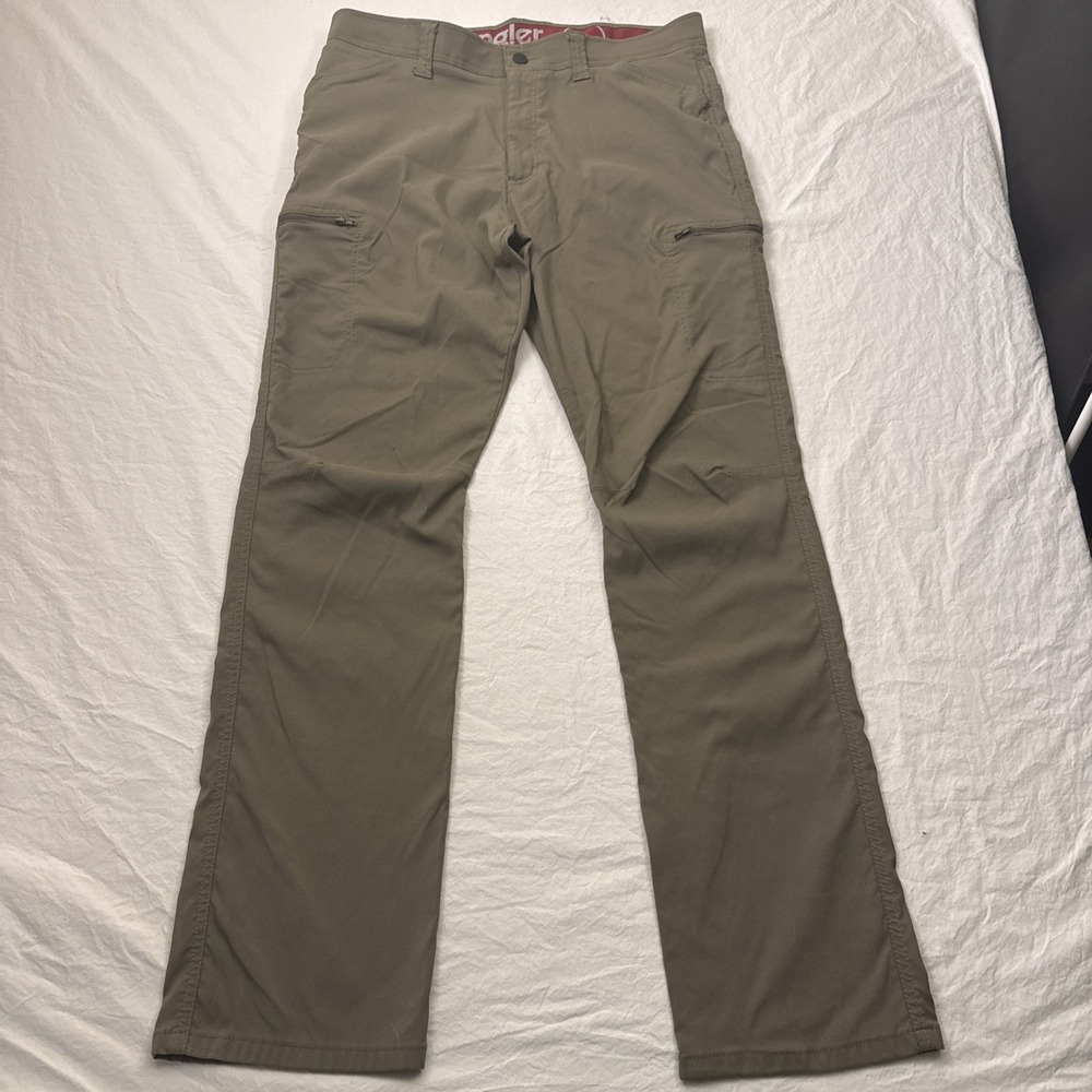 Wrangler Mens 36/32 Straight Flex Stretch Zip Pockets Pants 10NW788EG Gray/Brown